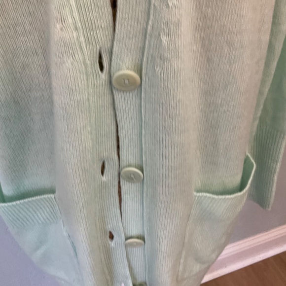 NWT J.Crew Front-Pocket Cardigan Sweater powder blue boyfriend basic oversize XS - Picture 8 of 16